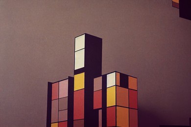 abstract shape art 1970s and 80s inspired