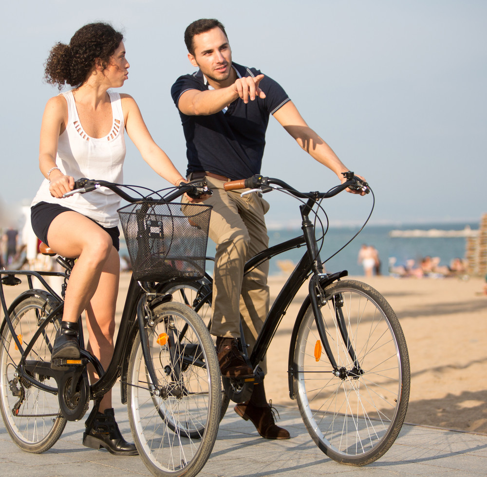 showing the way while cycling