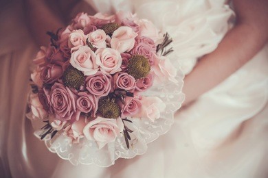 bridal bouquet  in the the bride's hands