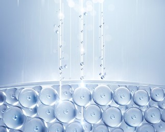 laser through on the skin layer, serum or vitamin skin repair concept, saggy skin cell, 3d rendering.