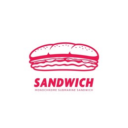 sub submarine sandwich logo icon in monochrome pink color style