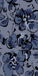 textile design with abstract flower illustration