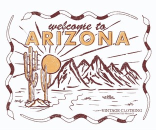 arizona desert vibes vintage graphic print design for t shirt, poster, sticker and others. desert road trip vector artwork. desert snake.