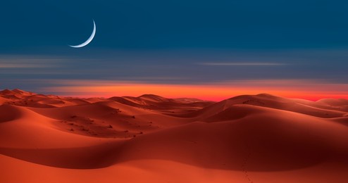 sand dunes in the sahara desert, merzouga, morocco - orange dunes in the desert of morocco - sahara desert, morocco