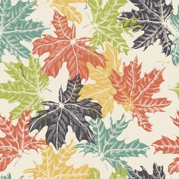 hand drawn  maple leaves vintage seamless pattern.  all objects are conveniently grouped  and are easily editable.