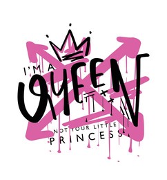 graffiti style queen slogan text and crown drawing. vector illustration design for fashion graphics, t shirt prints, posters, stickers.