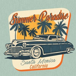 california typography for t-shirt print with surf,beach and retro сar.vintage poster.