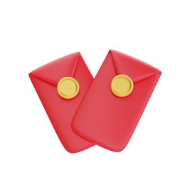 3d red envelope isolated, decoration for chinese new year, chinese festivals, lunar, cyn element, 3d rendering.