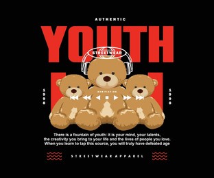 futuristic illustration of bear t shirt design, vector graphic, typographic poster or tshirts street wear and urban style