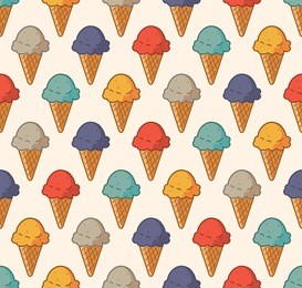 vintage ice cream pattern