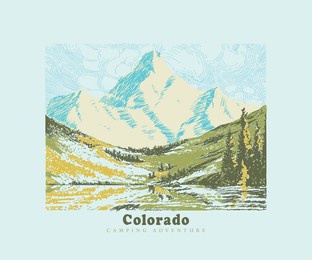 colorado mountain camping adventure vector design