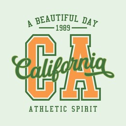 california lettering sport,t-shirt design made for screen-printing and digital (dtg) printing,vector,poster,card