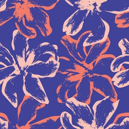 floral brush strokes seamless pattern design for fashion textiles, graphics, backgrounds and crafts