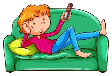 illustration of a coloured sketch of a lazy boy on a white background  