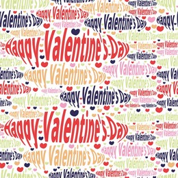 distorted words "happy valentines day" seamless pattern. card, invitation, banner or poster. text elements. composition. group of words. love day. wrapping paper, print, textile, fabric.