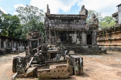 part of the ta keo, a temple-mountain, in angkor (cambodia). it was the state temple of jayavarman v, son of rajendravarman