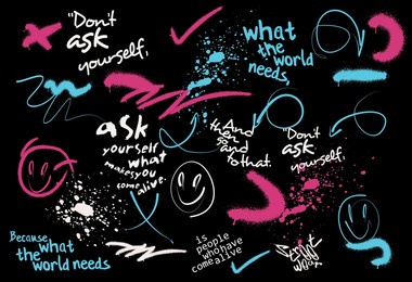 typography street art graffiti slogan print with spray effect for graphic t- shirt vector