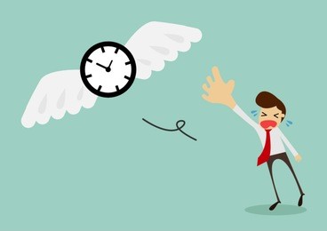 time is flying away from sadness businessman,vector illustration