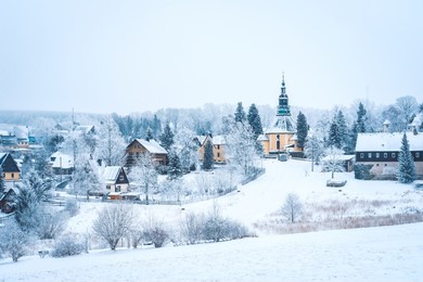 small town of seiffen in ore mountains 