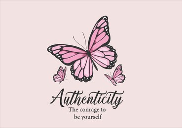 pink butterfly design hand drawn design