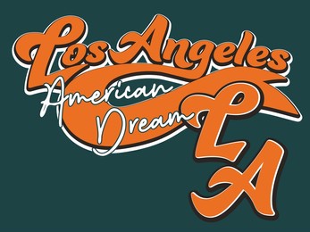 los angeles slogan typography graphics for t-shirt. college print for apparel. varsity la stamp. vector illustration.