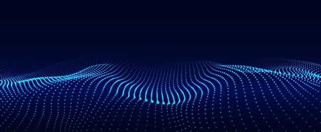 dynamic blue particle wave. futuristic point glowing wave. flow digital structure. data technology background. vector illustration.