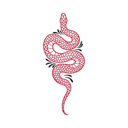 vector illustration of a red snake