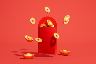 3d rendering chinese new year red packet