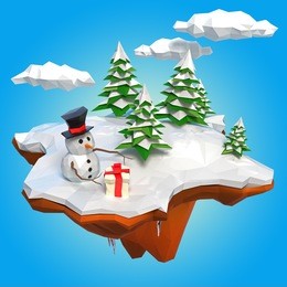 polygonal christmas background