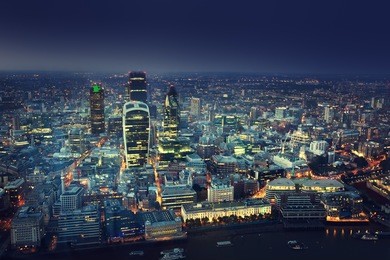 city of london at sunset
