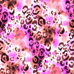 watercolor seamless pattern with beautiful bright abstract elements and leopard spots. colorful animalistic texture for any kind of a design. contemporary art. trendy modern style.	