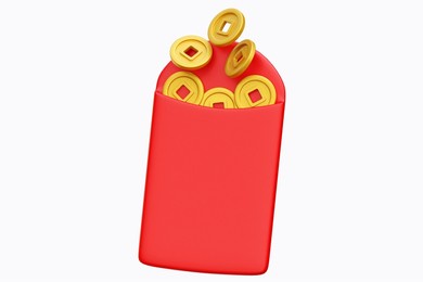 3d chinese new year red envelope illustration