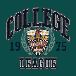 college school athletic department league vintage vector artwork for t shirt boy sport wear grunge effect in separate layer