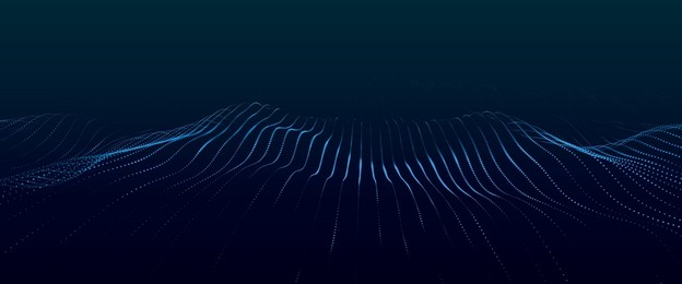 abstract digital particle wave. futuristic dotted wave. technology background vector. vector illustration