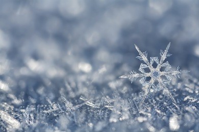 digital composite of a snowflake and winter frost