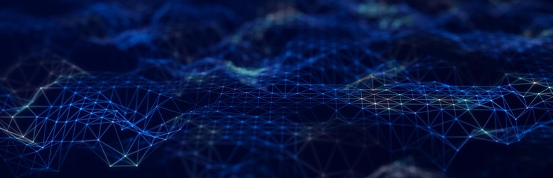 abstract illustration with connected dots and lines. digital network background. the concept of science, technology. 3d rendering.