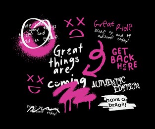 urban typography street art graffiti slogan print with spray effect for graphic tee t shirt or sweatshirt - vector