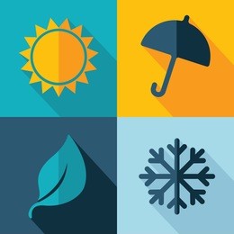 vector four seasons weather icon set. eps10