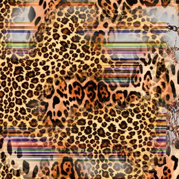 combination of colorful  striped leopard snake tiger textures textile collage pattern