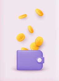 money saving icon concept. render for investment, bank, finance, investment, money wallet. 3d web vector illustrations.
