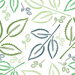 ethnic style hand drawn leaves seamless pattern. 