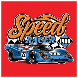 speed racer car illustration  was created with vector format, can be used for digital printing and screen printing 