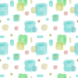 seamless watercolor pattern with different colors squares on a white background. abstract texture. wallpaper.