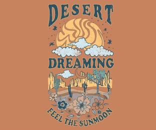 arizona desert state graphic print artwork for apparel, t shirt, sticker, poster, wallpaper and others. desert vibes, feel the sunset, mountain graphic print. desert dreams.