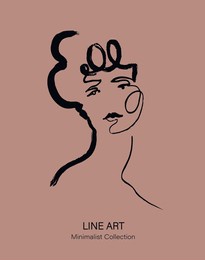 portrait drawn in black outline. woman with long neck. brush painted woman's portrait. elegant minimalist female silhouette. female face contour. hand drawn vector female portrait. minimalist line art