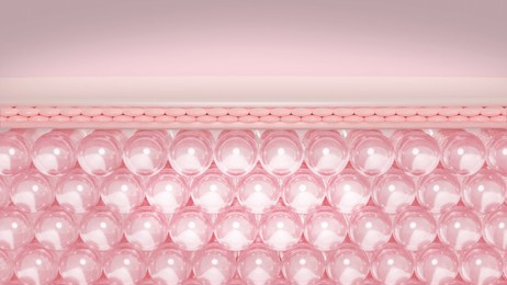 3d rendering layers of the skin's microstructure. the concept for cosmetics.