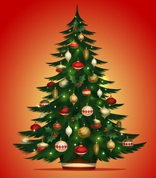 christmas tree card  poster  banner. vector illustration.