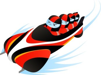 bobsledding cartoon illustration