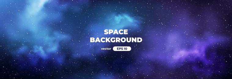 space background with bright shining stars. star universe. beautiful colorful nebula. starry night sky. deep cosmos. black outer space. milky way galaxy. science fiction. vector illustration eps10.