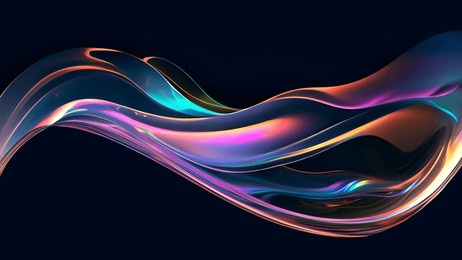 modern abstract background with 3d holographic neon fluid waves 